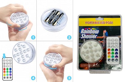 Vodotěsné LED barevné světlo – do bazénů, vířivek