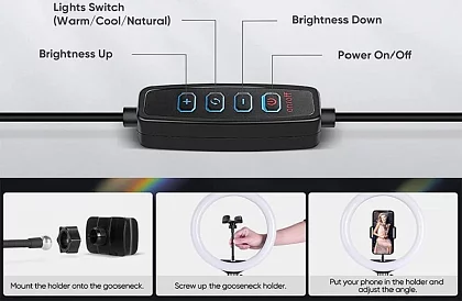 LED kruhové světlo pro streamery a youtubery - 26 cm