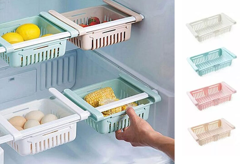 Levně Nastavitelné úložné boxy do lednice – sada 3 kusy