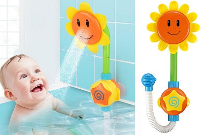 Dětská sprcha do vany ve tvaru slunečnice