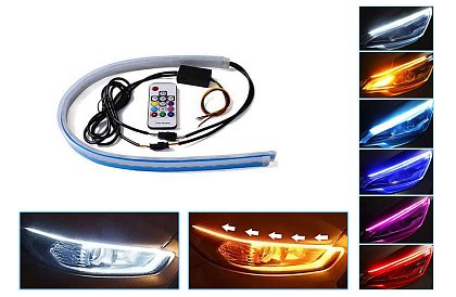 Flexibilní RGB LED pásky do auta - dynamické blinkry - denní svícení – s dálkovým ovladačem