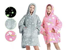 Svítící deka s rukávy a kapucí