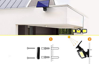 Solární osvětlení 171 LED COB se senzorem pohybu