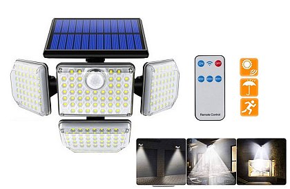 Solární osvětlení 181 LED, 9W se senzorem pohybu