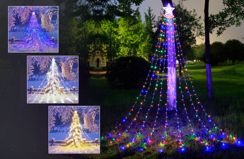 Levně Vánoční LED světelný řetěz - vodopád s hvězdou