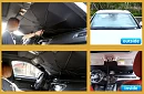 Skládací sluneční clona – děštník - na čelní sklo automobilu