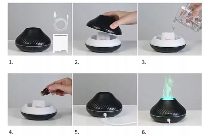 Aroma difuzér s efektem hořícího plamene – ROUND 2541