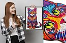 Dřevěné puzzle kočka - 130 dílů - 38 x 24 cm