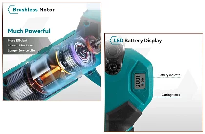 AKU zahradní nůžky HAYAMI HA 1040 + 2 baterie