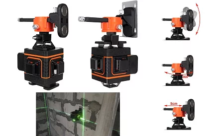 4D Laserová vodováha 360° – 16 linií – nivelační laser