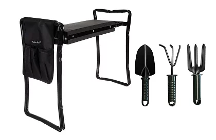 Skládací zahradní klekátko 3v1 – klekátko, lavička a organizér s nářadím