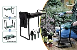 Skládací zahradní klekátko 3v1 – klekátko, lavička a organizér s nářadím