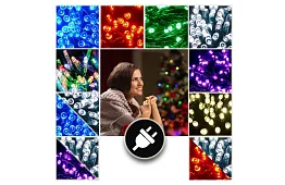 Vánoční osvětlení 210 LED - Řetězy v 6 barvách o délce 21 metrů.