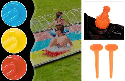 Trojitá vodní skluzavka s vodotryskem + 3 plavidla