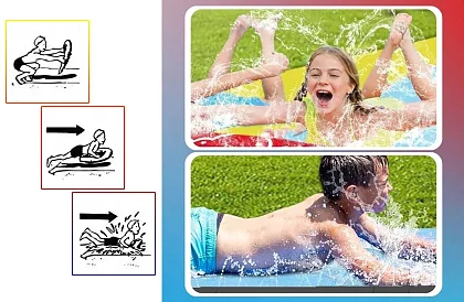 Trojitá vodní skluzavka s vodotryskem + 3 plavidla