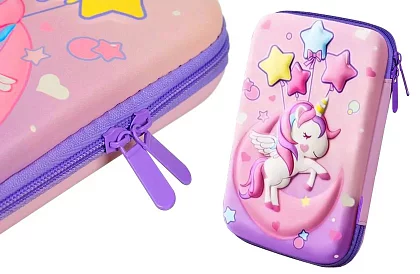 Školní penál – pouzdro Jednorožec s 3D grafikou