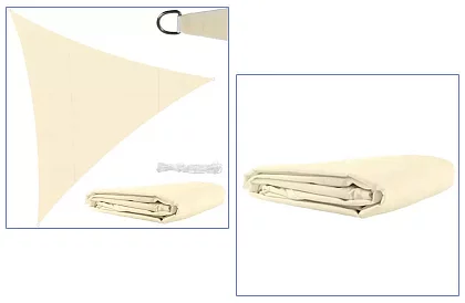 Stínící sluneční plachta trojúhelník 3 x 3 x 3 m – Béžová