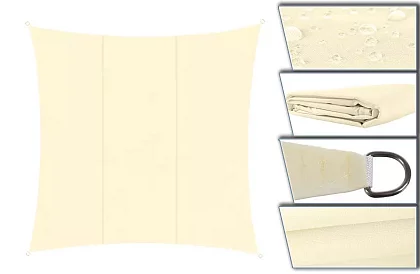 Stínící sluneční plachta 3,6 x 3,6 m – Béžová