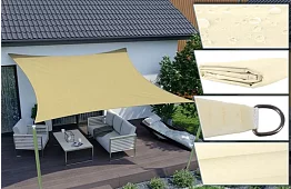 Stínící sluneční plachta 4 x 3 m – Béžová