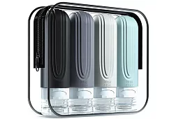 Cestovní lahvičky do letadla na kosmetiku - sada s taštičkou