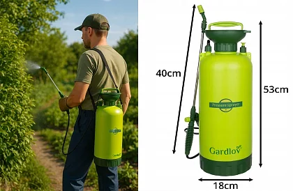 Ruční tlakový postřikovač GARDLOV 8 litrů – maximální dosah a pohodlí