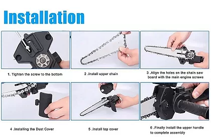 Adaptér řetězová pila 6 palců – Proměňte vrtačku v pilu