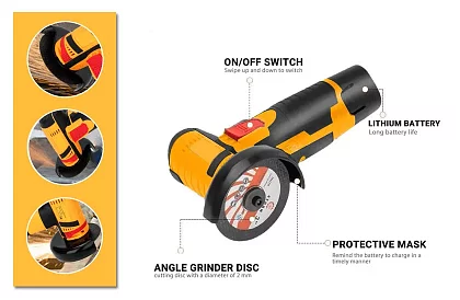 AKU úhlová mini bruska HAYAMI – 1023 – kufřík + 2 baterie