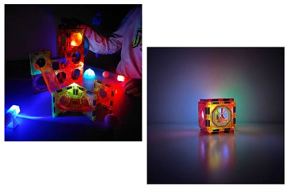 Vzdělávací magnetická 3D stavebnice – 110 dílů