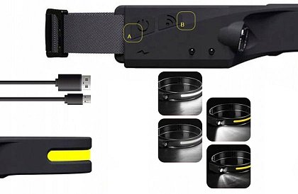 Univerzální dobíjecí COB LED čelovka HeadLamp - 2 kusy