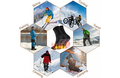 Samohřejivé ponožky s turmalínem - 5 párů