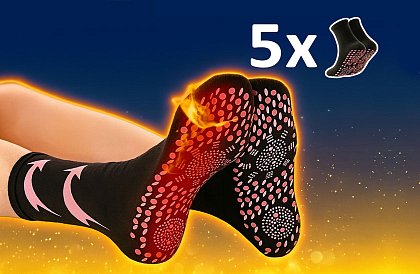 Samohřejivé ponožky s turmalínem - 5 párů