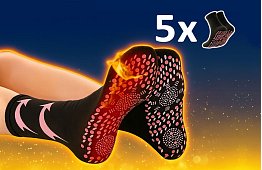 Samohřejivé ponožky s turmalínem - 5 párů
