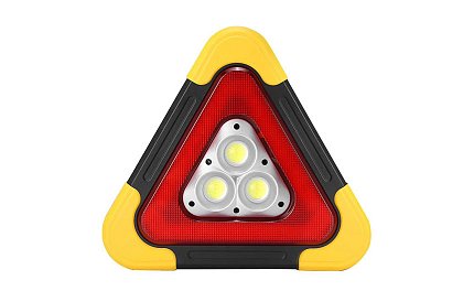 LED výstražný trojúhelník se svítilnou, powerbankou a solárním nabíjením