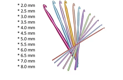 Háčky na háčkování - 12 kusů