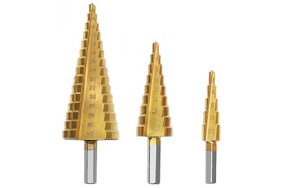 Sada kónických vrtáků na plech - 3ks