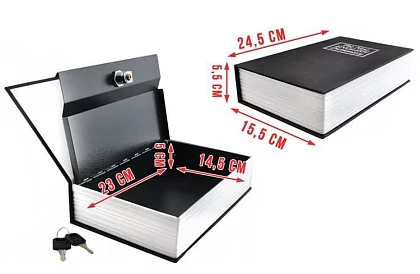 Bezpečný trezor ve tvaru knihy – schránka ukrytá v knize