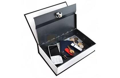 Bezpečný trezor ve tvaru knihy – schránka ukrytá v knize