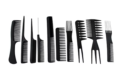 Profesionální kadeřnické hřebeny – sada 10 ks