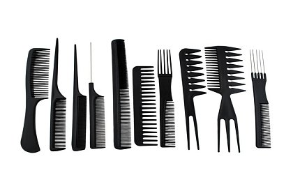 Profesionální kadeřnické hřebeny – sada 10 ks