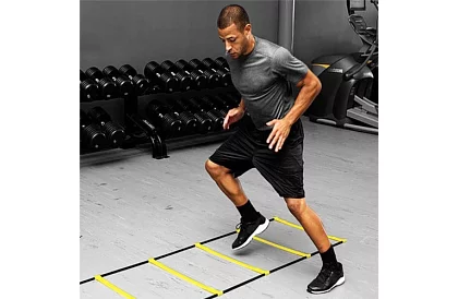 Cvičební koordinační žebřík – nastavitelný, 12 příček, s taškou