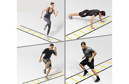 Cvičební koordinační žebřík – nastavitelný, 12 příček, s taškou