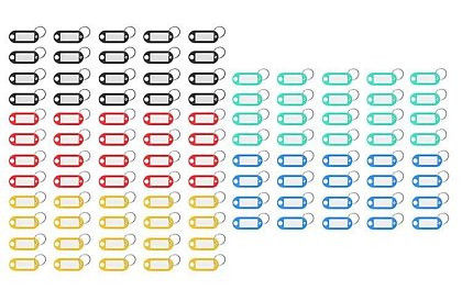 Klíčenky pro snadnou identifikaci – 100 ks, barevné
