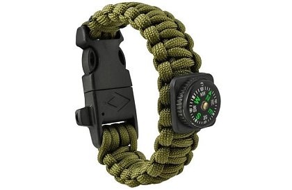 Náramek SURVIVAL 5v1 s doplňky - zelený