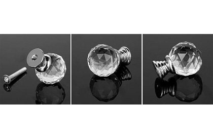 Elegantní nabytková úchytka - křišťálová