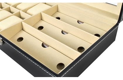 Organizér na hodinky a brýle – elegantní úložný box - Černý