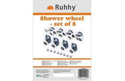 Kolečka pro posuvné dveře sprchových koutů – 8 ks. KK9646