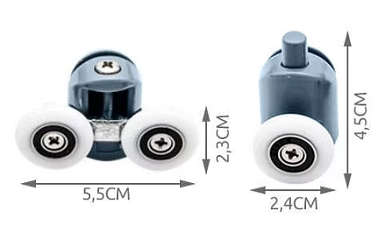 Kolečka pro posuvné dveře sprchových koutů – 8 ks. KK9646