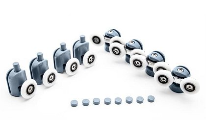 Kolečka pro posuvné dveře sprchových koutů – 8 ks. KK9646