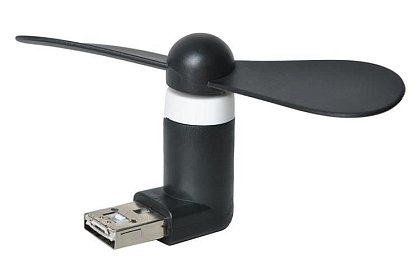 Mini ventilátor Micro USB – černý