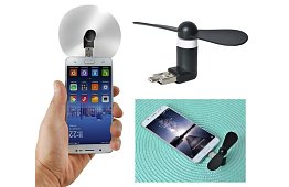 Mini ventilátor Micro USB – černý